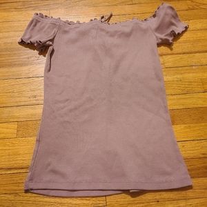 Aeropostale top shirt blouse juniors medium. Off shoulder pink like new
